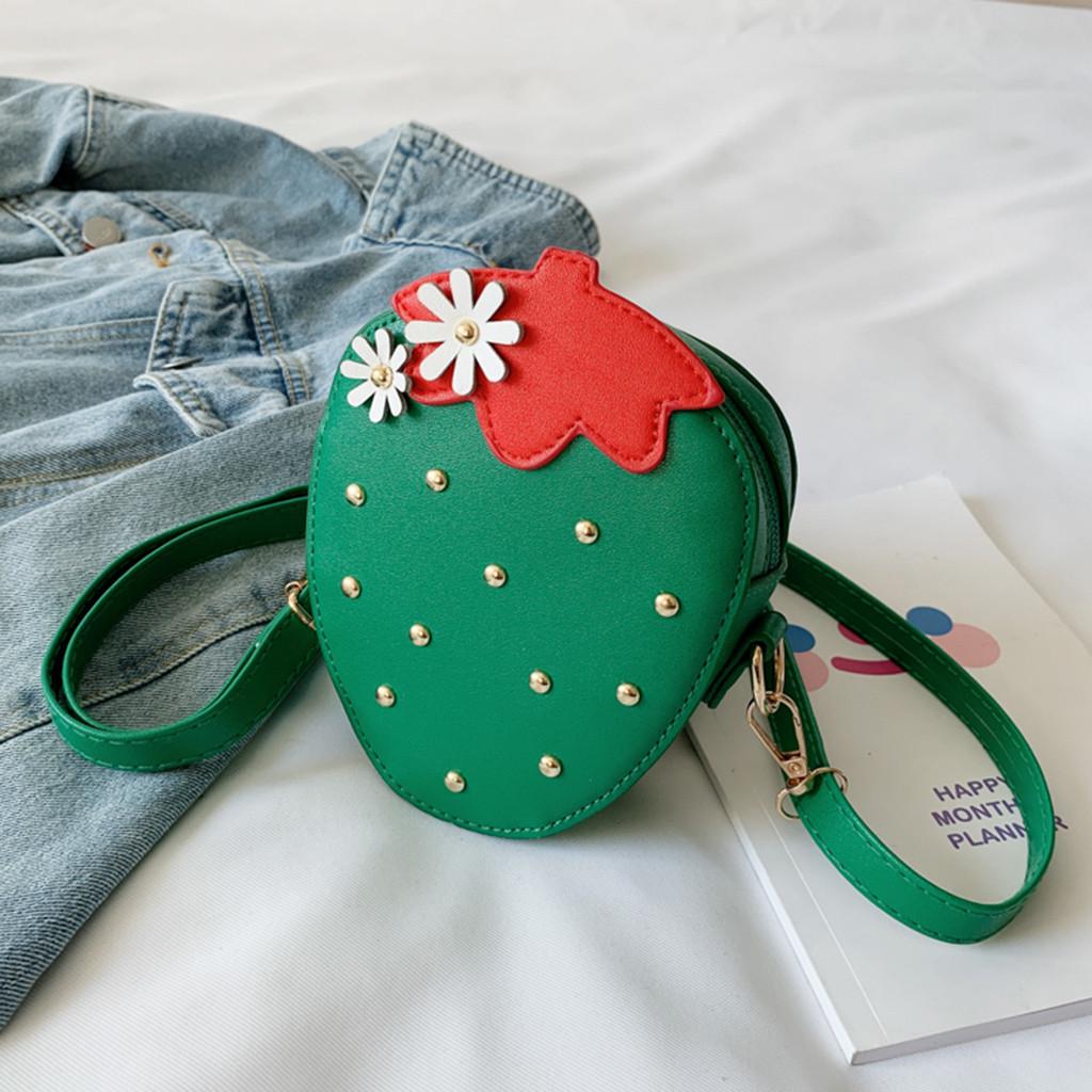 Kids Children Girls Cute Cartoon Strawberry Messenger Crossbody Shoulder Bags