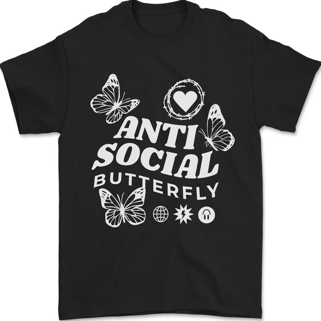 Antisocial Butterfly Funny Mens T-Shirt 100% Cotton,men&women Unisex T-shirt
