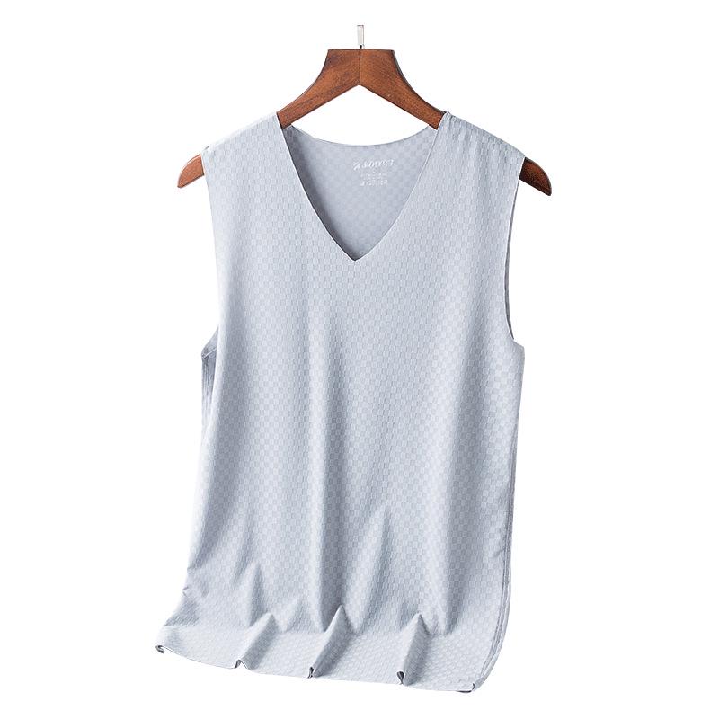 Men's Quick-Drying Slim Fit V-Neck Mesh Ice Silk Summer Tank Top