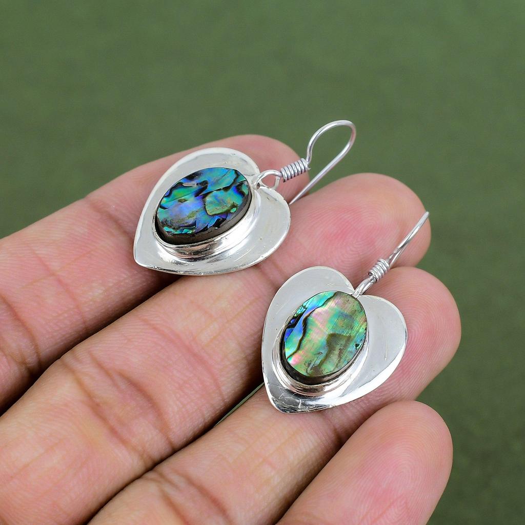 Abalone Shell Earring 925 Sterling Silver Earring Handmade Unique Style Jewelry Dainty Earrings Abalone Shell Gemstone Jewelry Gifts For Her