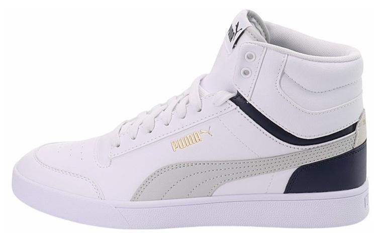 PUMA Shuffle Mid White Grey Peacoat 380748-05 35.5
