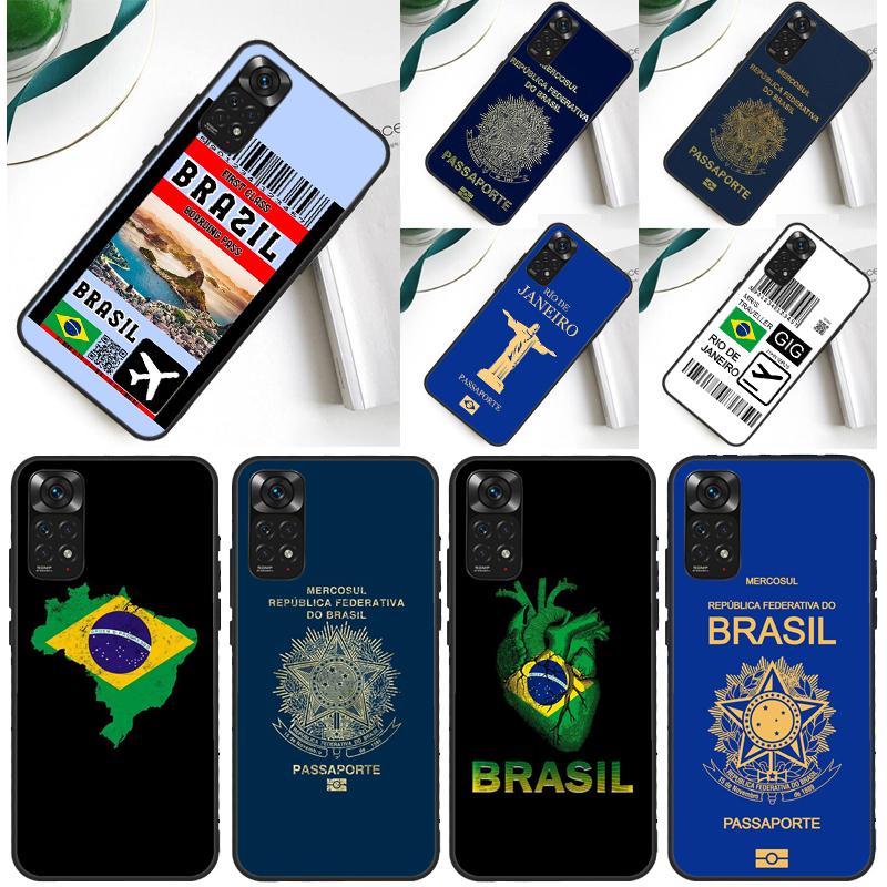 Brazil Passport Case For Xiaomi Redmi Note 13 14 Pro 12 9 10 11 Pro 10S 11S 12S Redmi 14C 13C 10C 12C Cover