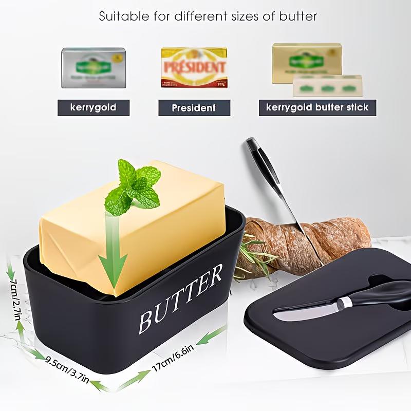 Butterdose mit Deckel - Luftdichter Lebensmittelaufbewahrungsbehälter für Butter, Aufstriche, Gewürze - Transparenter Deckel mit Sichtfenster, Platzsparender Küchenorganisator
