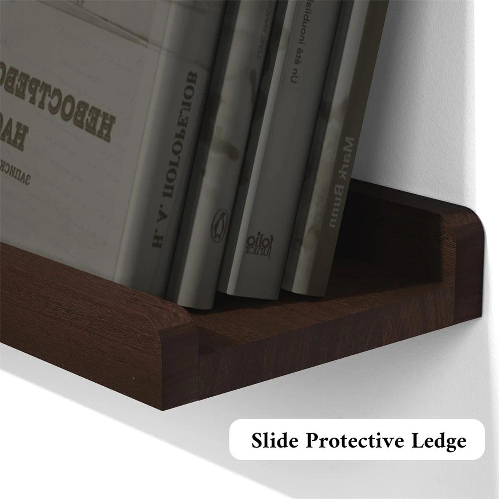 Farmhouse Wall Shelves Set of 2 for Bedroom Living Room Wood Floating Shelves with Ledge Display Photo Frames Decorations