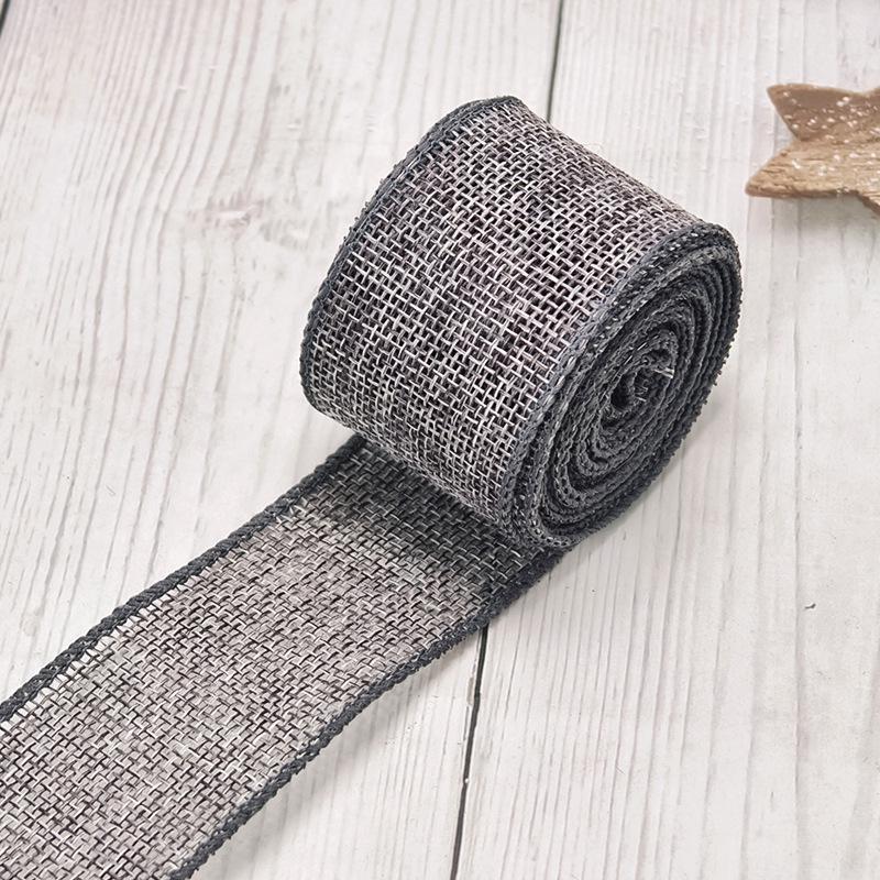 4 cm breites farbiges Imitationshanf-Band mit Drahtkante für DIY-Weihnachtsdekorationen