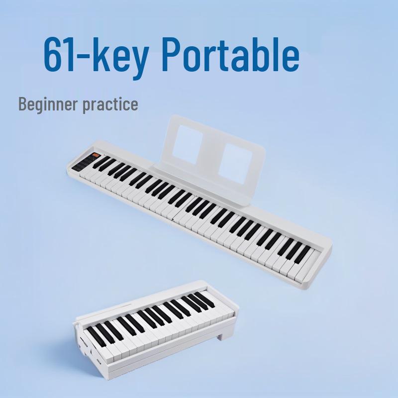 Portable 61-Key Foldable Electronic Piano Keyboard for Beginners and Adults