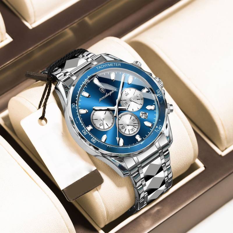 

Swiss Mens Watch With Luminous Dial And Chronograph For Sports Enthusiasts Style E