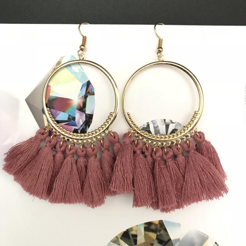 Boho střapcové náušnice - Trendy přehnané módní šperky