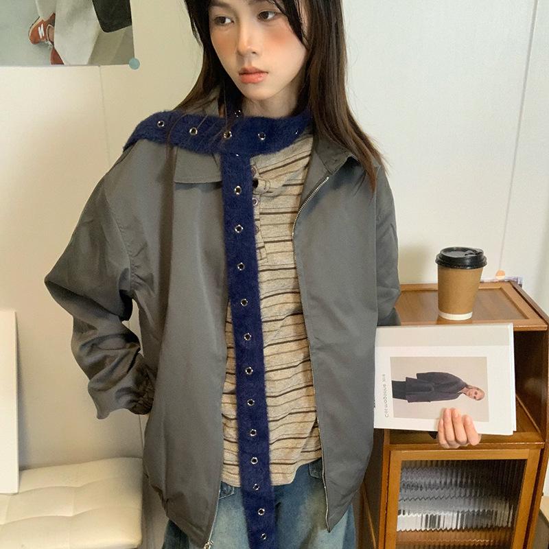 Luochi Y2K Style Narrow Knit Scarf - Sweet, Cool & Edgy Neck Warmer for Autumn/Winter