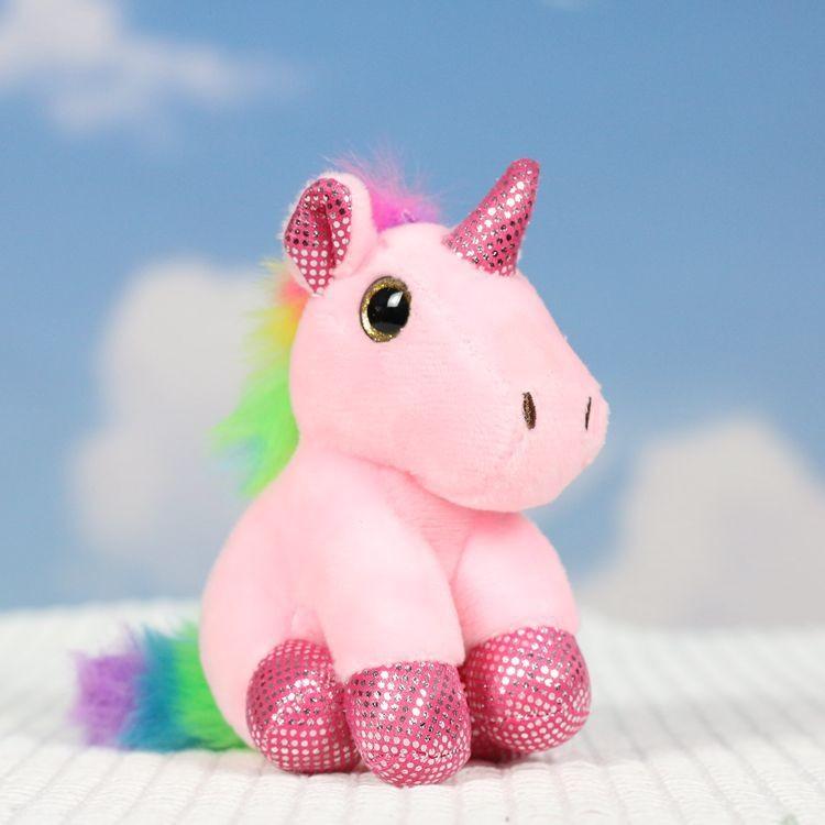 

Милая мультяшная плюшевая игрушка-единорог из мягкого короткого меха для детских аксессуаров розовый