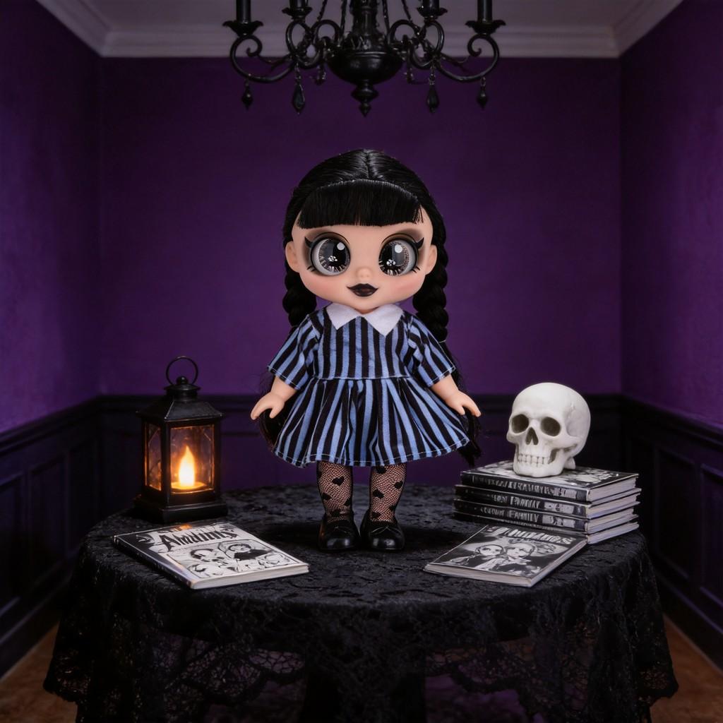 Wednesday Addams 13in Jointed Rubber Doll With Music For Collectors And Play