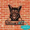Abyssinian Cat Metal Wall Art Personalized Name Sign Home Decor