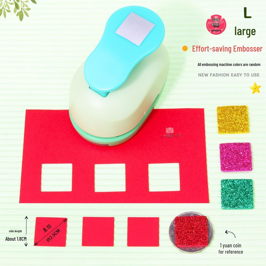 Square Punch Labor-Saving Embossing Device for Scrapbooks: Wave Square Flower Stamp Frame Machine