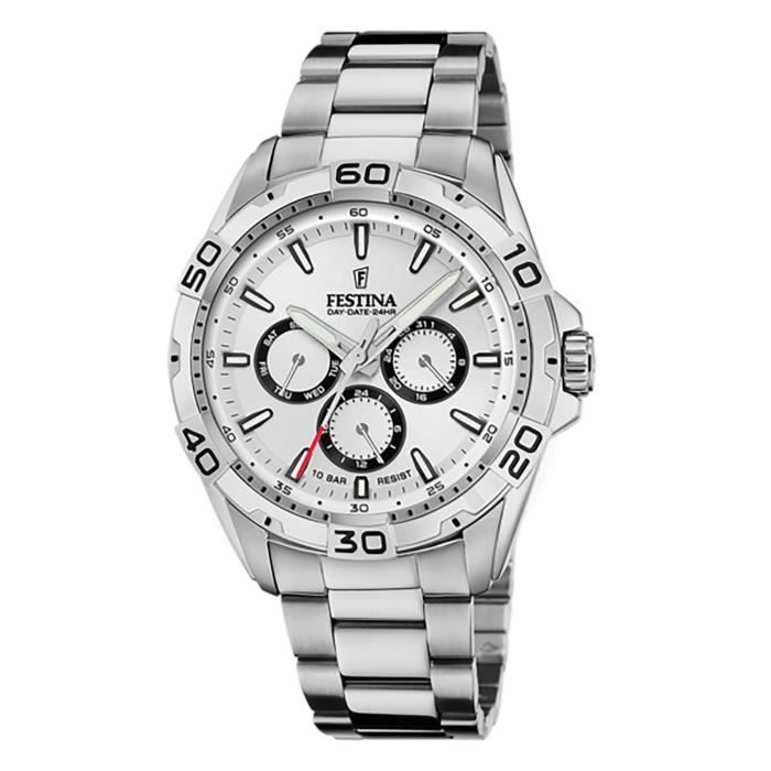 Montre homme - Festina - Multifunction - Acier - Quartz - Verre minéral