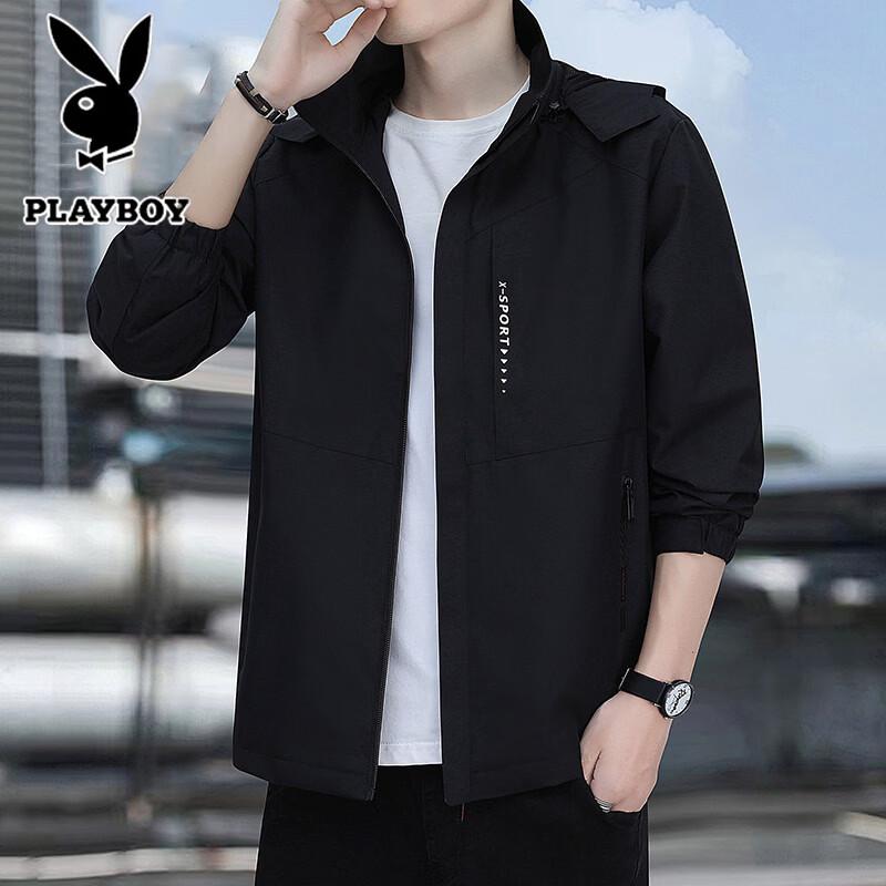 PLAYBOY Men's Spring/Fall Waterproof Windproof Outdoor Sports Jacket