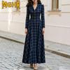 Abiti casual da donna alla moda autunno inverno con scollo a V e maniche lunghe