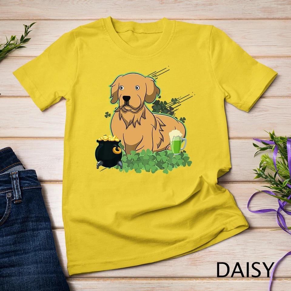 St Patricks Day Golden Retriever Dog T-Shirt Unisex T-shirt 4 4XL