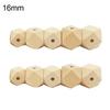 10Pcs Wooden Geometric Hexagon Beads DIY Unpainted Teether Necklace Accessory