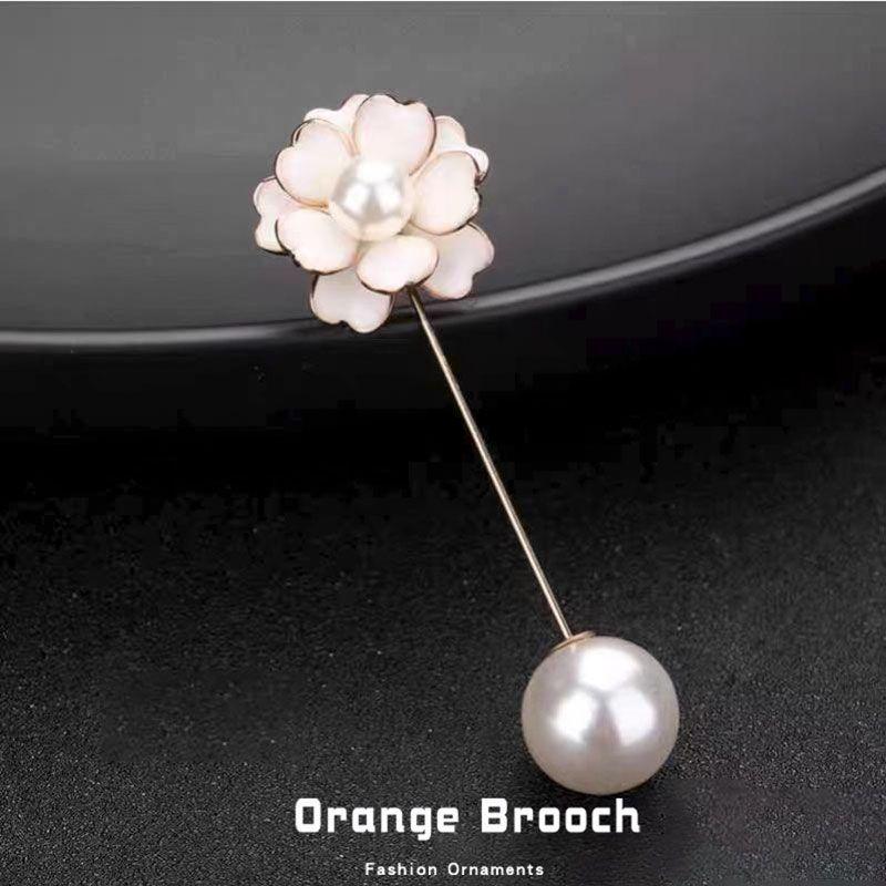 Camellia Anti-Unwanted-Exposure Buckle One-Word Pin Cushion Pin High-End Brooch Dress and Coat Cardigan Button Decorations