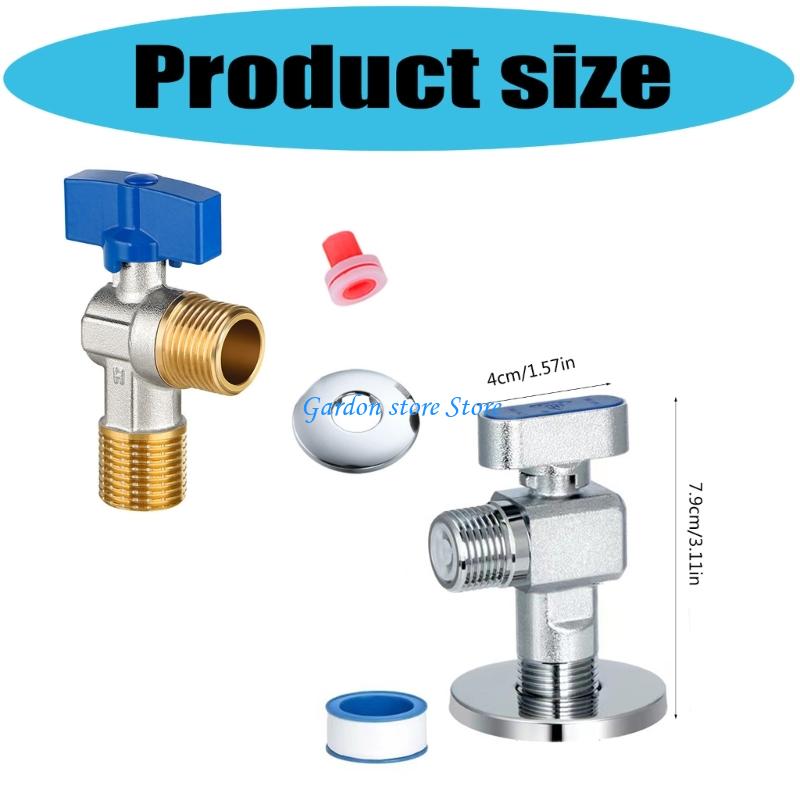 B0KB Corrosion Resistant Water Control Valves 1/2 Inch High Efficiency Flows Brass Shutoff Valves For Sink Toilet Installations