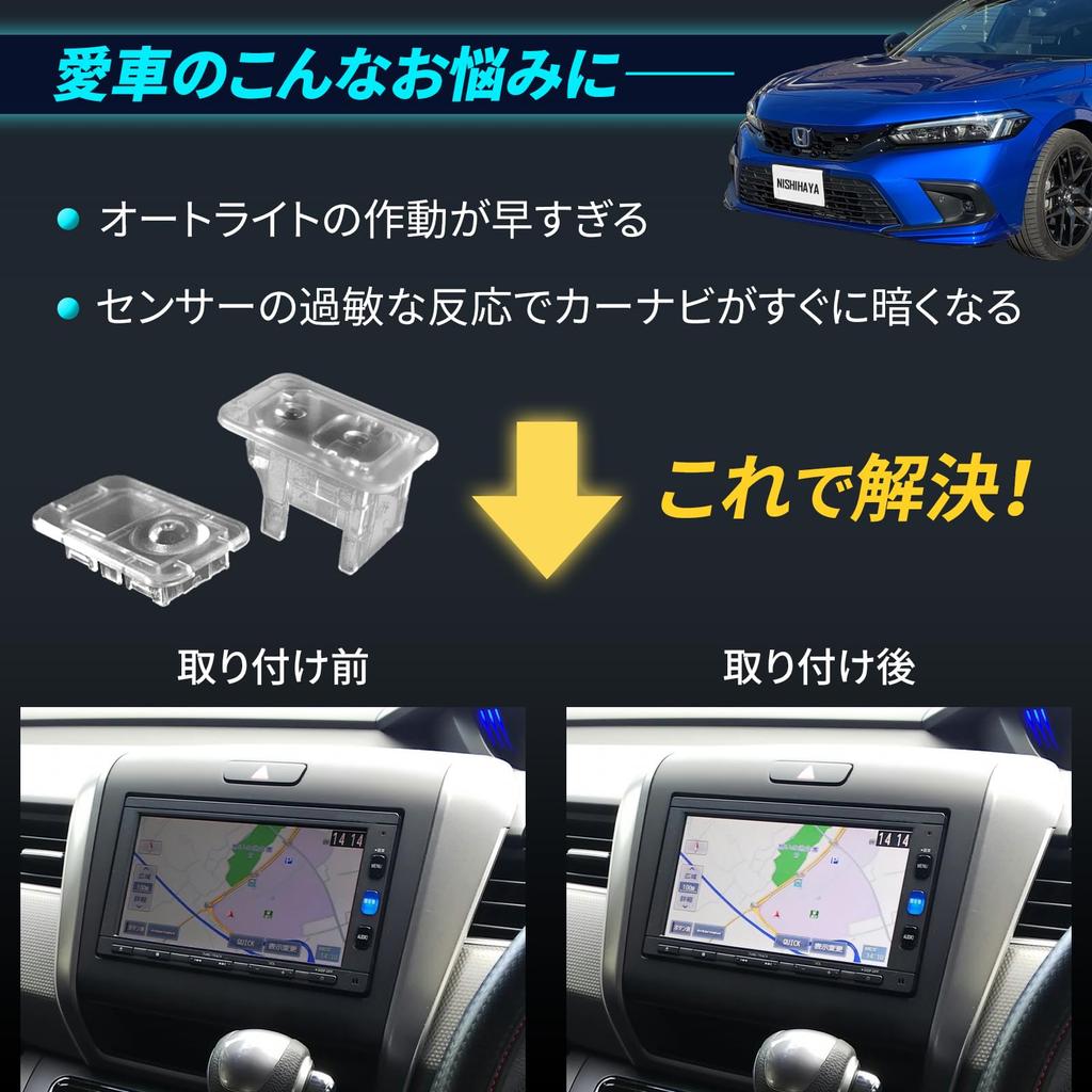 Nishihaya Honda Auto Light Sensor Cover, General Purpose, Translucent, Clear White, Conlite Sensor, Tool Included