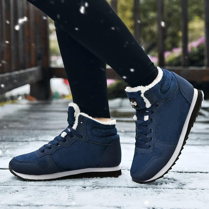 Mode Damstövlar Bekväma Vinterskor Damstövlar Varma Vinter Sneakers Snöstövlar Vattentäta Vinter Unisex Ankelstövlar Herrskor