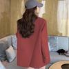 Women's Gray Petite Korean-Style Suit Jacket - Spring/Autumn 2025 Casual High-End Design