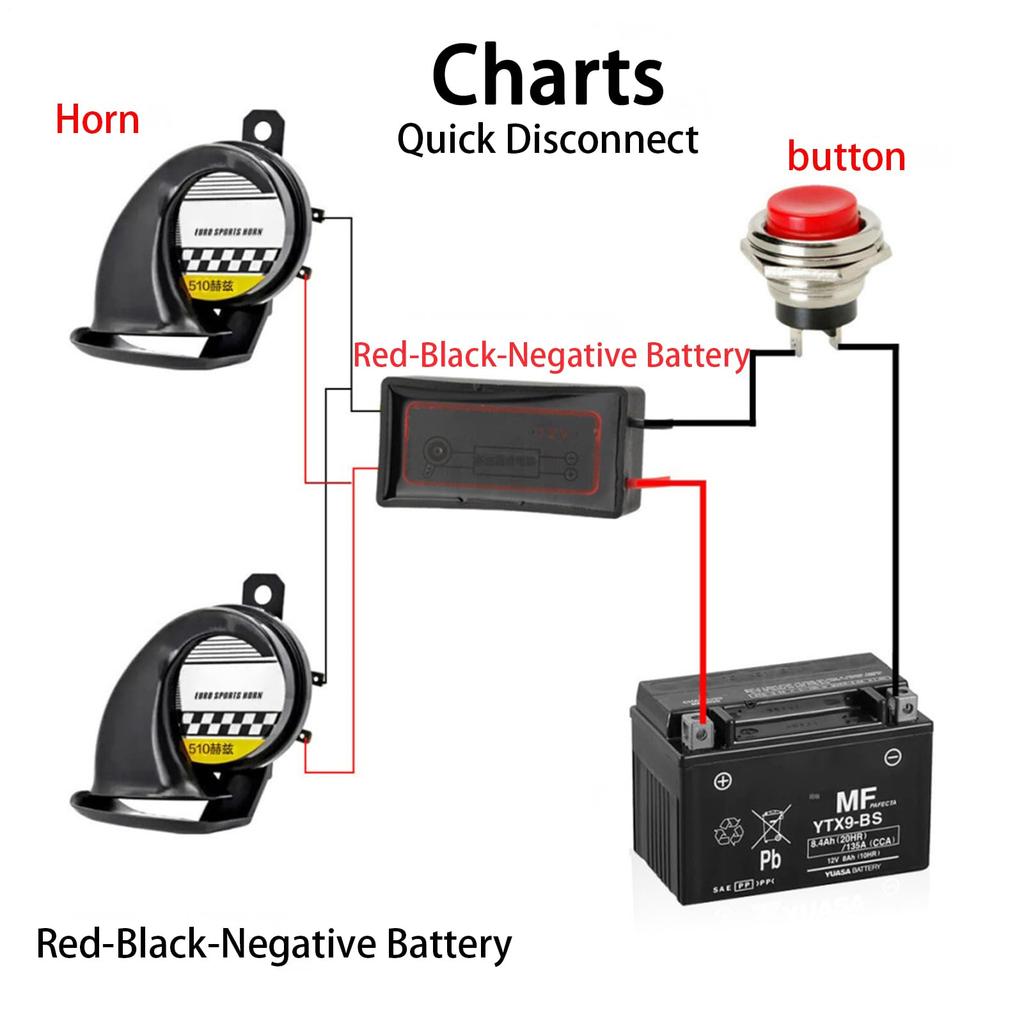 Motorcycle Horn Relay Waterproof Dustproof ABS Motorcycle Electrical System Protection, Easy Plug In