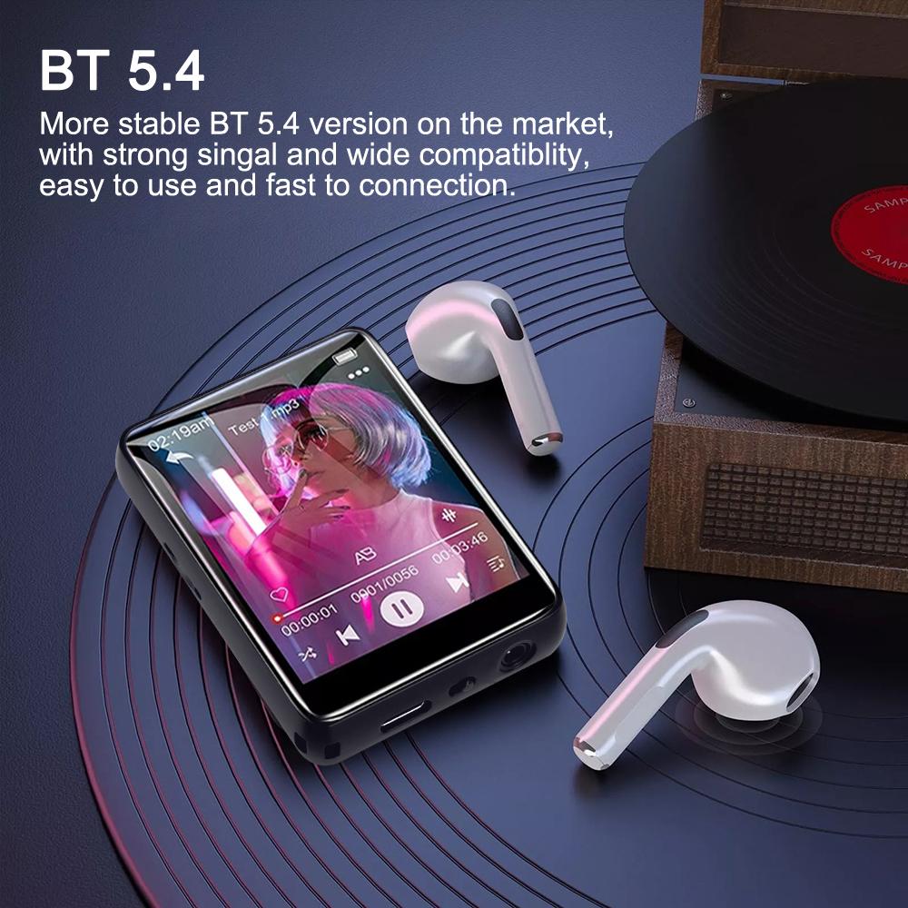 Portable 2.4 Inch Touch Screen MP3 Player Bluetooth Built-in Speaker HiFi Music MP3 32GB Walkman Video Playback Voice Recorder