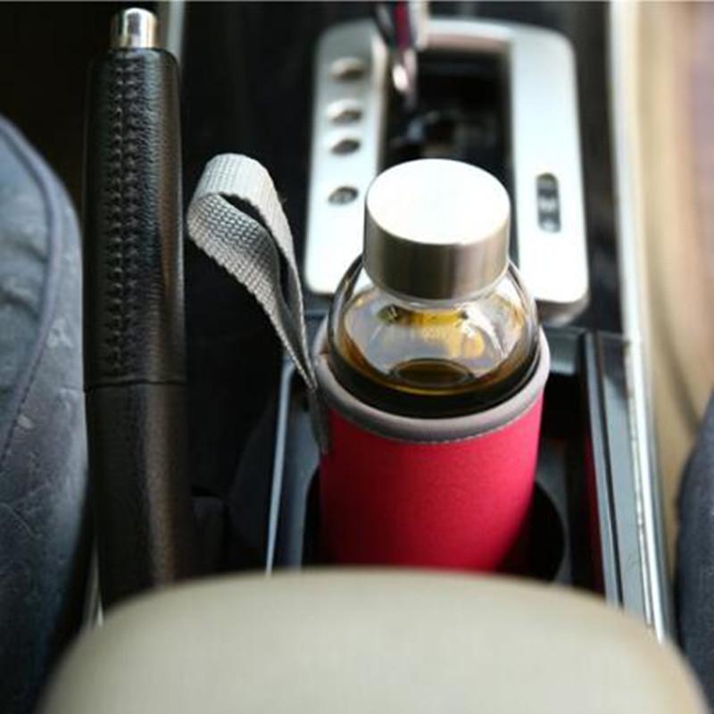 550ml Glass Water Bottle BPA Free High Temperature Resistant Glass Sport Water Bottle With Tea Infuser Nylon Sleeve Protect