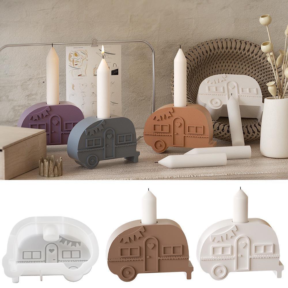 DIY Car Shape Candle Holder Resin Mold Aroma Candle Base Silicone Mold Home Decoration