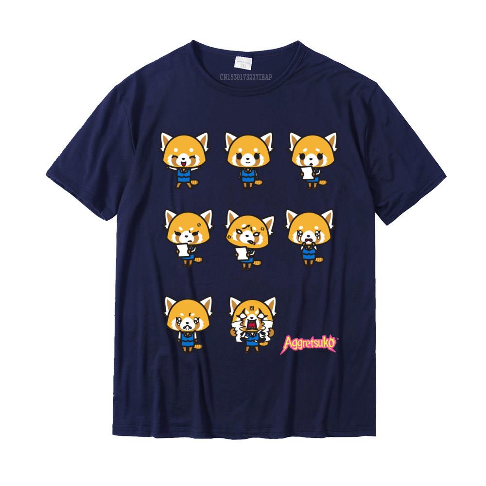 Aggretsuko Umore Attuale Maglietta a Maniche Corte T-Shirt Fitness aderente Cotone di Alta Qualità Top Magliette Europa Per Uomo