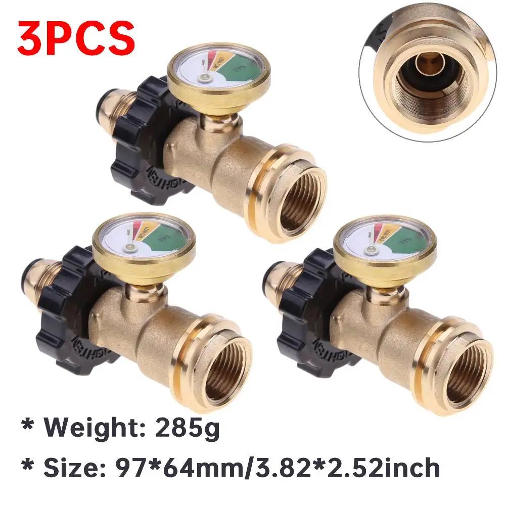 1-5PCS Propane Tank Gauge Level Indicator Leak Detector Gas Pressure Meter Universal for RV Camper Cylinder BBQ Gas Grill Heater