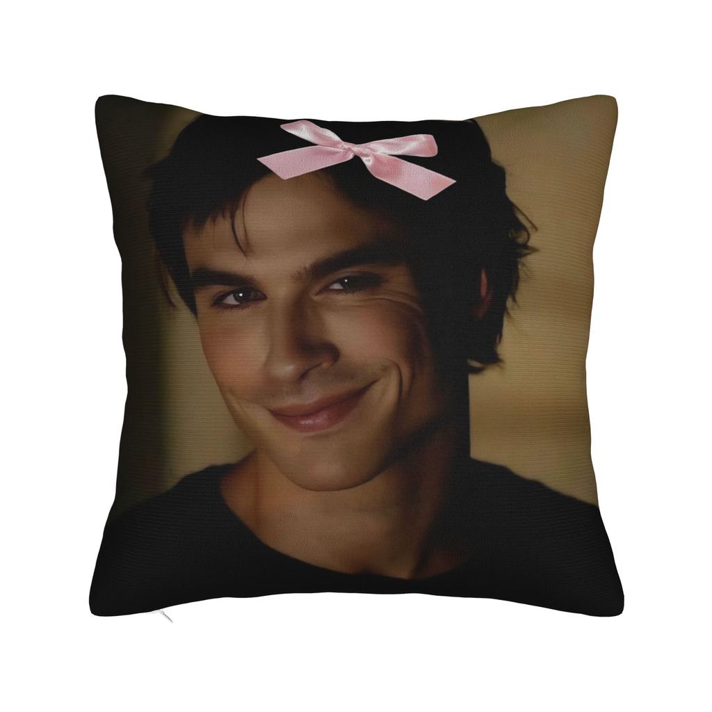 Ian Somerhalder Pillowcase Printed Polyester Cushion Cover Decorations Damon Salvatore Cat Throw Pillow Case Cover