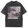 Funny Smoking Dog Cooking Tshrit Vintage Washed Tshirt S Oversized Loose Cotton Harajuku Tee Shirts Casual Streetwear Unisex