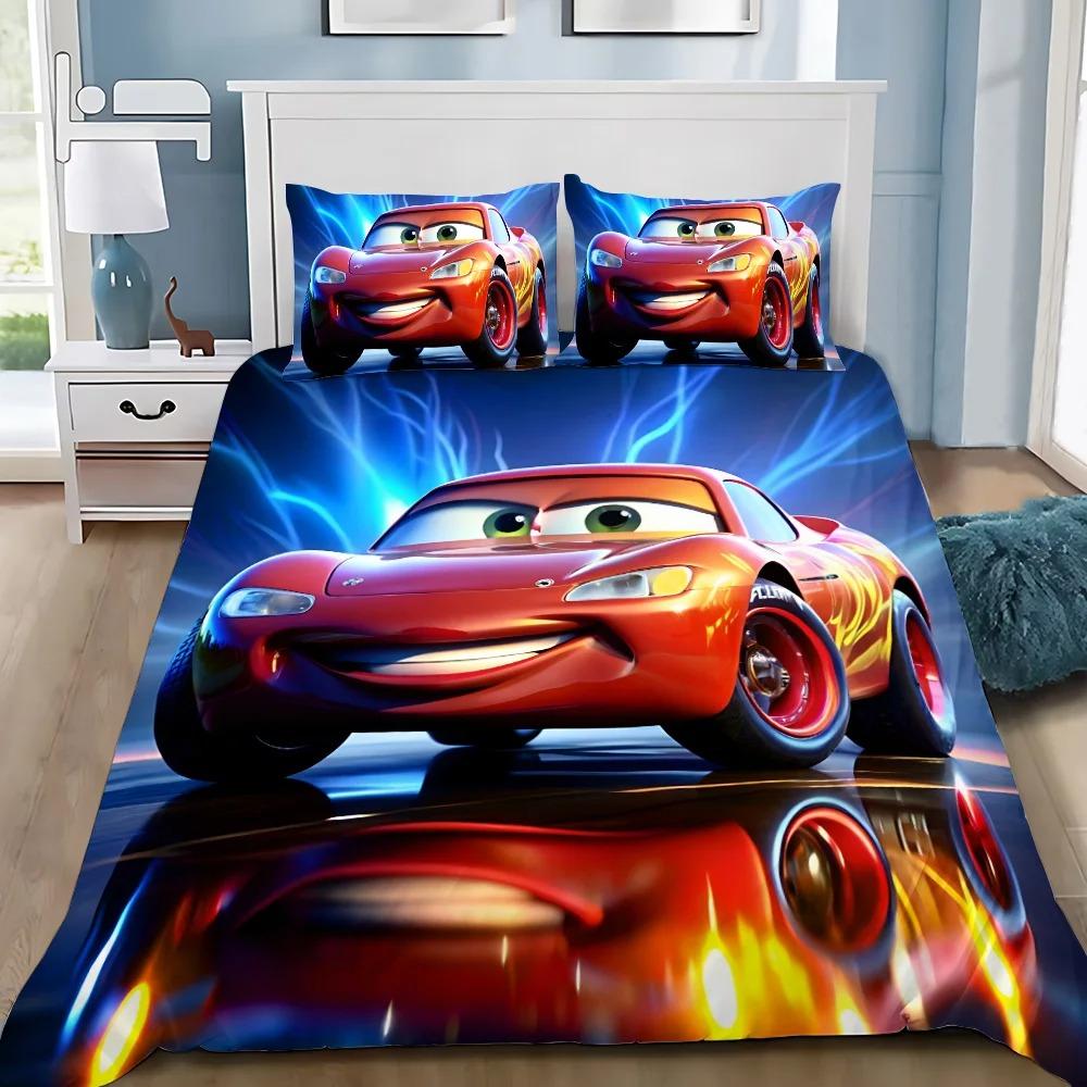 3D Druck Lightning McQueens Auto Bettwäsche Set, Mädchen Erwachsene Einzelbett Twin Queen Größe, Bettbezug Kissenbezug Bettwäsche