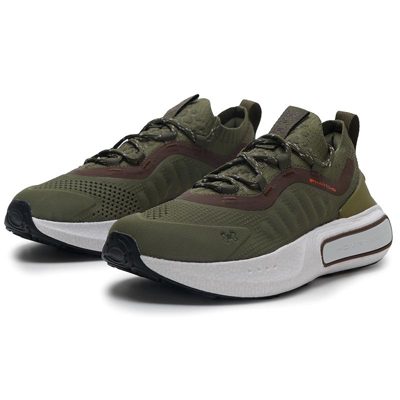 Under Armour Phantom 4 Mode Simple Tendance Polyvalent Durable Chaussures de Running Basses Baskets Unisexe Vert Armée 3027672-390
