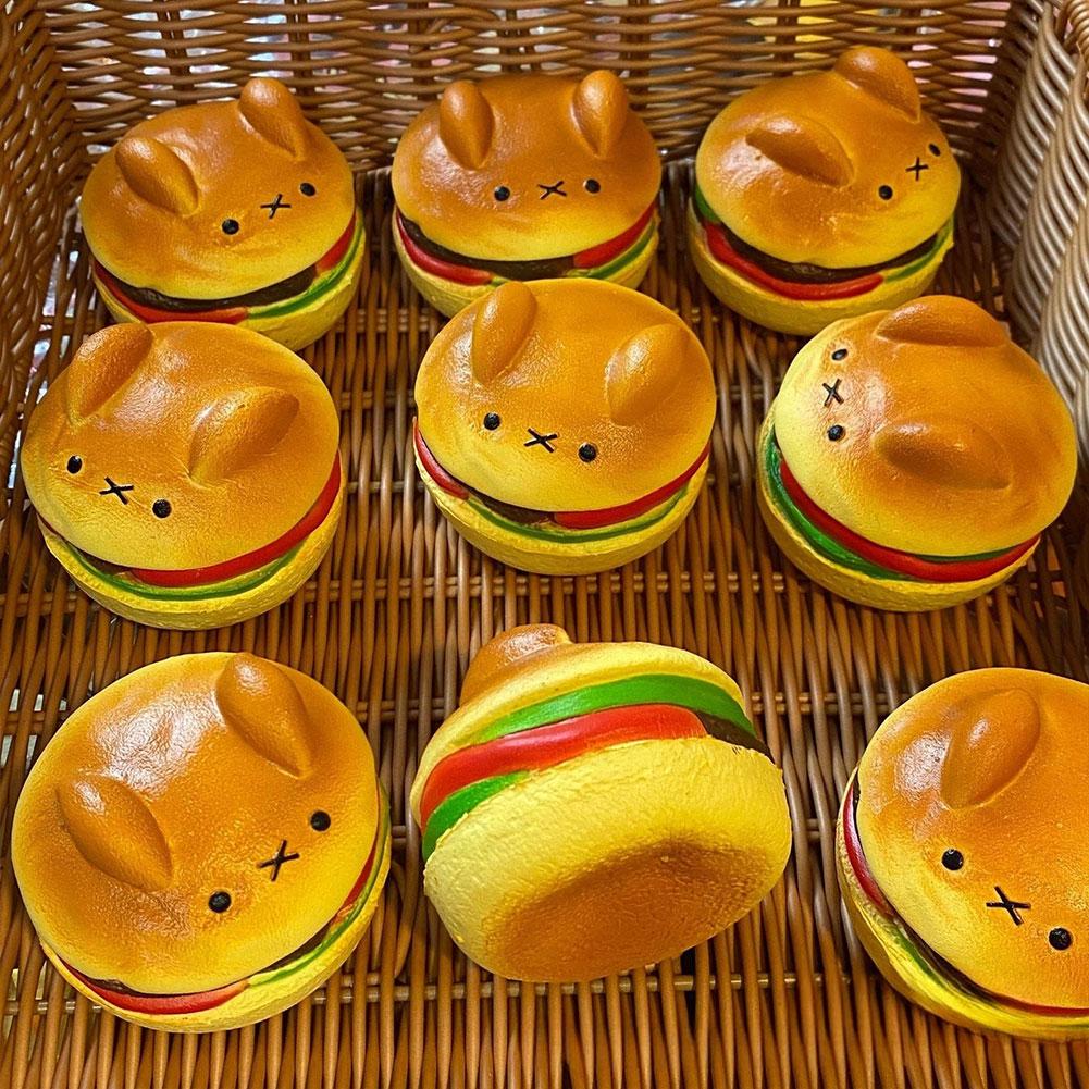 Squishy Stress Relief Toy Hamburger Pinching Cookies Soft Slow Rising Squeeze Toys Anxiety Relaxation Office Desktop Accessory