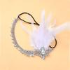 Hot Gatsby Feather Headdress Women Retro Niche Light Luxury Rhinestones Hair Chain Fashion Dinner Party Accessories