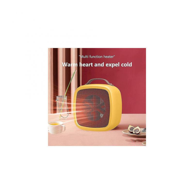 Heizlüfter, Batteriebetrieben Kompakter Elektrischer Mini-Ventilator Winter Elektrisch Mit Thermostat Hohe Leistung Für Zuhause Schlafzimmer Schreibtisch Innengebrauch, Gelb