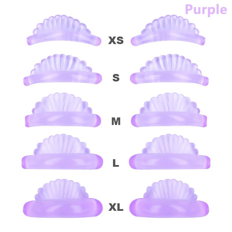 

5 пар силиконовых подушечек для наращивания ресниц в форме ракушек, подушечки для ламинирования ресниц, инструменты для макияжа фиолетовый