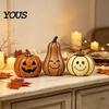 Multiuse Holiday Party Decorations 3/4Pcs Vintage Wooden Pumpkin Decor, Rustic Fall Tabletop Centerpiece, Farmhouse American Country Home Accents