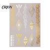 Adult Child Fake Tattoos Golden Silver-color Metallic Tattoo Sticker for Women Girls, Temporary Stickers Face Body Arm Decoration, Waterproof
