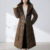 Sleeves Detachable Fashion Woman Parkas Winter Long Coats With Belt Hooded Thick Female Jackets