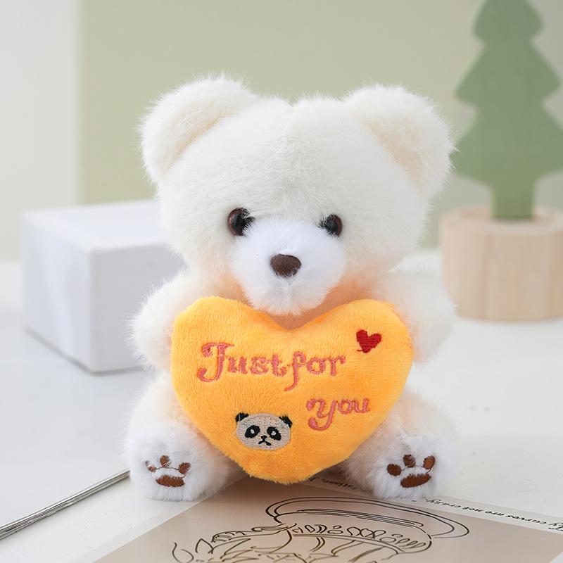 Cute Holding LOVE Heart Bear Stuffed Plush Toy Keychain Pendant Backpack Hangings Decoration