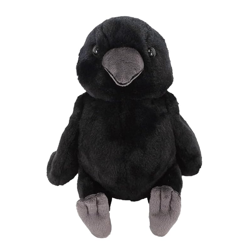 SunLemon Fluffies Medium Crow 15 x 24 x 20.5cm Plush Animal Cute Bird P-1473
