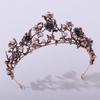 European and American Flowers Set with Black Diamonds, Pearls, Baroque Bridal Crown, Korean Wedding Birthday Headgear, Headband and Accessories