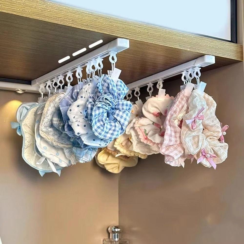 Wall Mounted Hair Accessory Organizer 30/40 Clips Ointment Storage Rack Portable Hanging Rail
