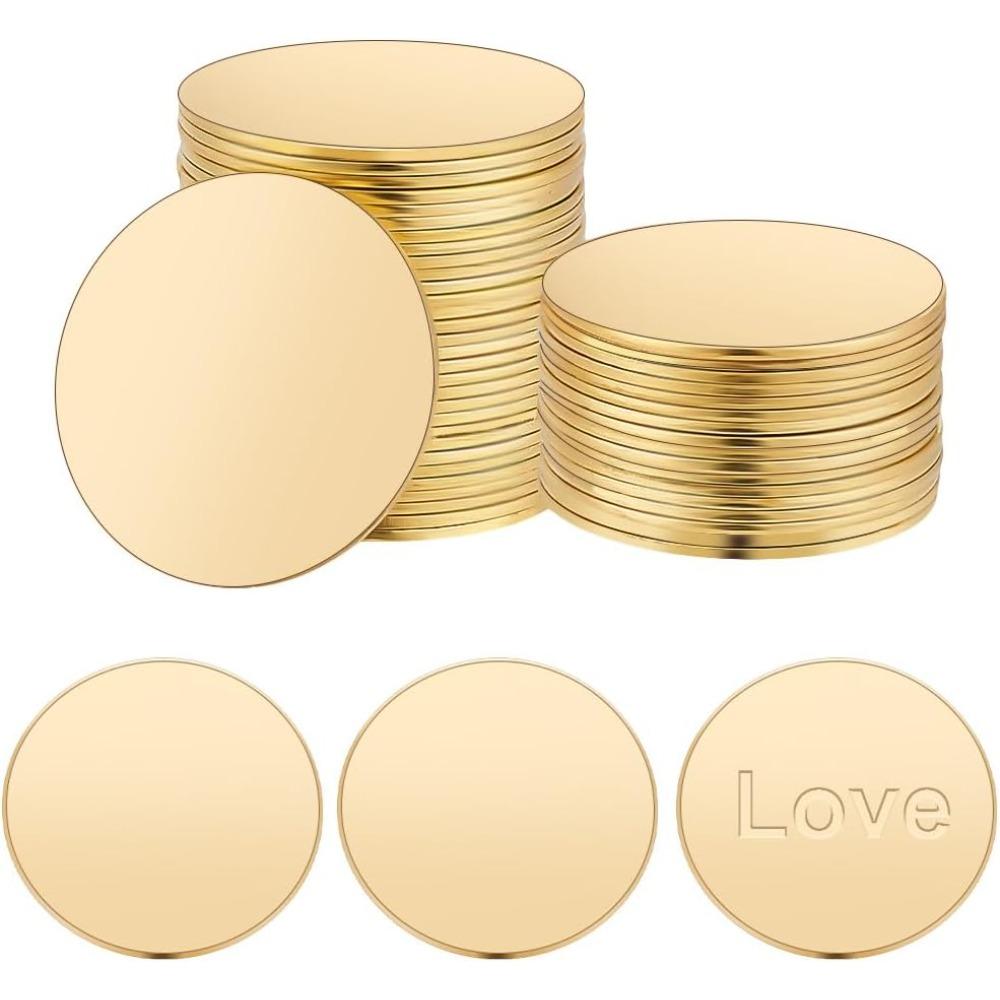 100 pezzi Lavorazioni a Metallo Grezze Piastra Rotonda in Ottone 15mm Dischi in Ottone Lamiera di Ottone Grezza Lavorazioni a Incisione per Artigianato Kit per la Realizzazione di Modelli
