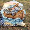 1PC boat animals Umbrella-8-Rib Reinforced, Automatic Open, Lightweight & Durable, Fashion Accessory for Outdoor, H0345